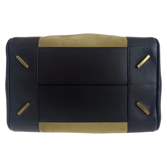 LOEWE Handbag Suede, Leather Beige Brown Gold Metal Handbag Shoulder Bag 2way anagram Amazona 25 Women Used Authentic