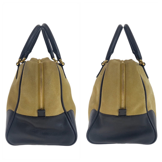 LOEWE Handbag Suede, Leather Beige Brown Gold Metal Handbag Shoulder Bag 2way anagram Amazona 25 Women Used Authentic