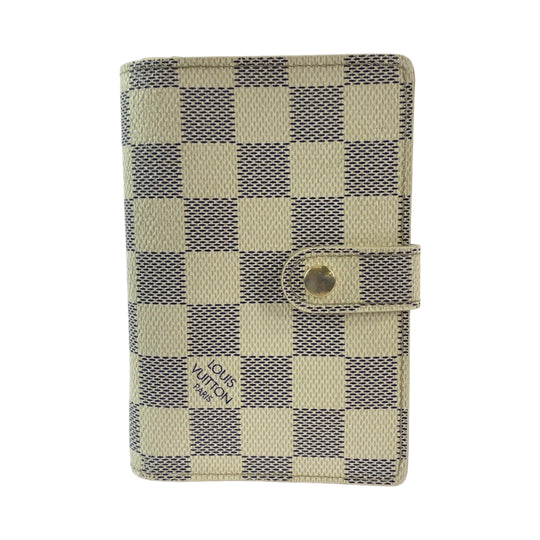 LOUIS VUITTON Bifold Wallet N61676 PVC White Gray Gold Metal Folding wallet Compact wallet Damier Azur Portefeuille Viennoiserie Women Used Authentic