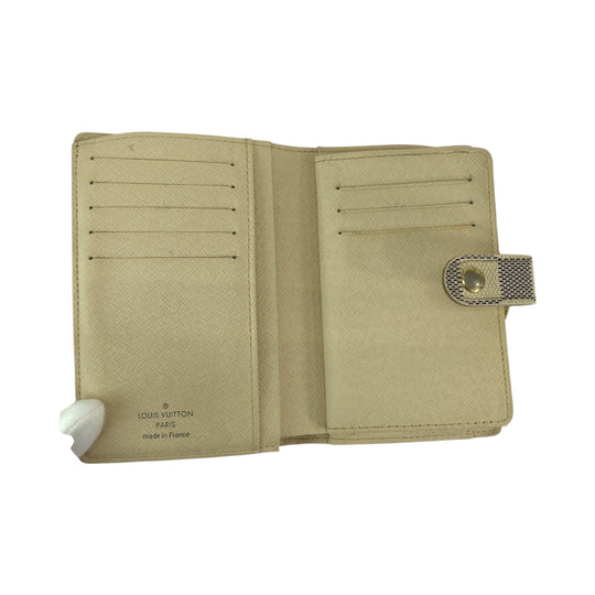 LOUIS VUITTON Bifold Wallet N61676 PVC White Gray Gold Metal Folding wallet Compact wallet Damier Azur Portefeuille Viennoiserie Women Used Authentic