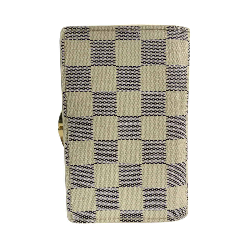 LOUIS VUITTON Bifold Wallet N61676 PVC White Gray Gold Metal Folding wallet Compact wallet Damier Azur Portefeuille Viennoiserie Women Used Authentic