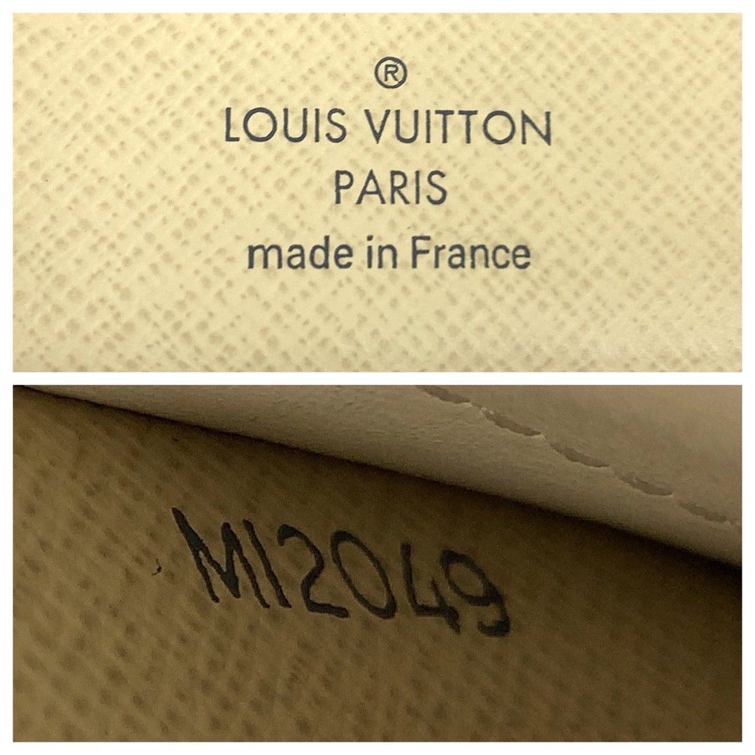 LOUIS VUITTON Bifold Wallet N61676 PVC White Gray Gold Metal Folding wallet Compact wallet Damier Azur Portefeuille Viennoiserie Women Used Authentic