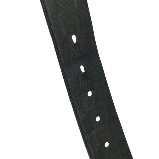 LOUIS VUITTON belt M9150 leather Black Brown SilverMetal belt Damier Anfini Saintur mens No Size (See Description) Used Authentic