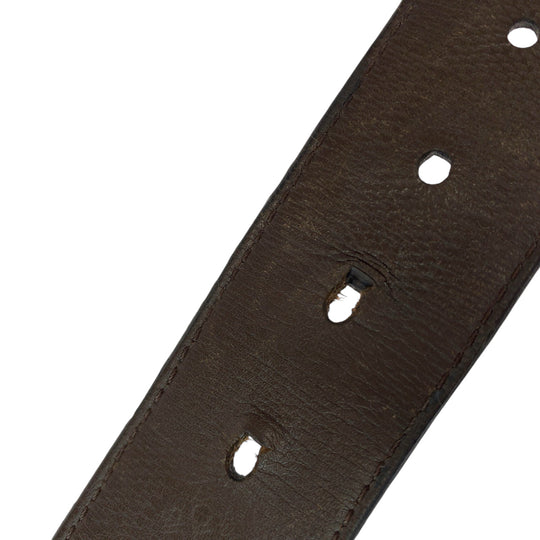 LOUIS VUITTON belt M9150 leather Black Brown SilverMetal belt Damier Anfini Saintur mens No Size (See Description) Used Authentic