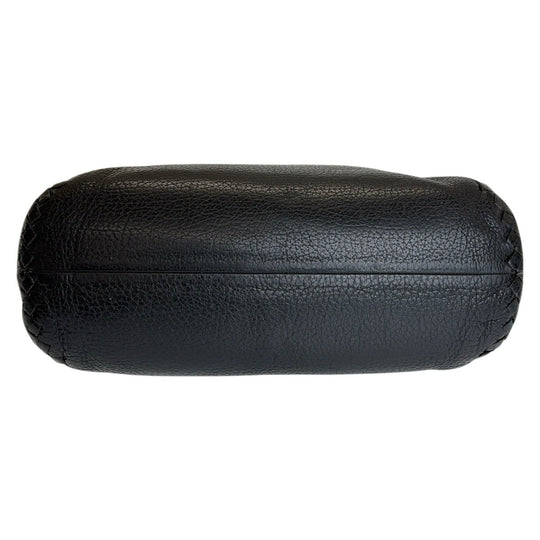 BOTTEGAVENETA Business bag leather Black SilverMetal Business bag briefcase INTRECCIATO mens Used Authentic