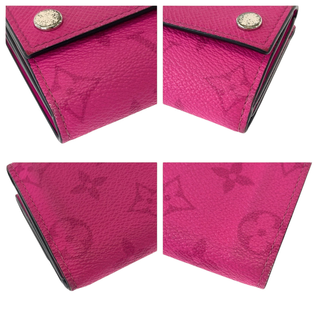 LOUIS VUITTON Tri-fold wallet M30773 PVC Pink SilverMetal Folding wallet Compact wallet Monogram Discovery Women Used Authentic