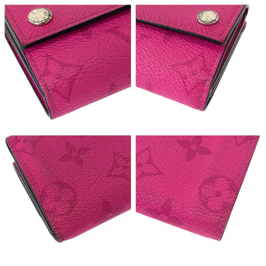LOUIS VUITTON Tri-fold wallet M30773 PVC Pink SilverMetal Folding wallet Compact wallet Monogram Discovery Women Used Authentic