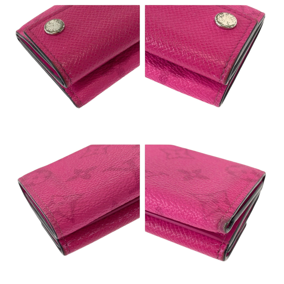 LOUIS VUITTON Tri-fold wallet M30773 PVC Pink SilverMetal Folding wallet Compact wallet Monogram Discovery Women Used Authentic
