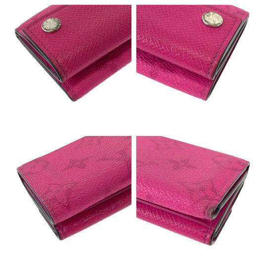 LOUIS VUITTON Tri-fold wallet M30773 PVC Pink SilverMetal Folding wallet Compact wallet Monogram Discovery Women Used Authentic