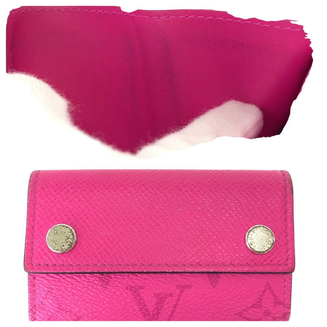 LOUIS VUITTON Tri-fold wallet M30773 PVC Pink SilverMetal Folding wallet Compact wallet Monogram Discovery Women Used Authentic
