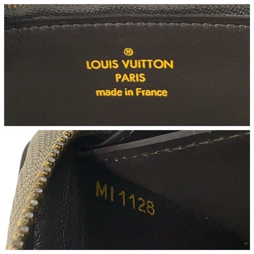 LOUIS VUITTON Long Wallet Purse M63104 leather Galle Beige Gold Metal Long Wallet Purse Taurillon Clemence Portefeuille comet Women Used Authentic