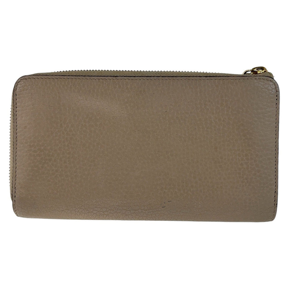 LOUIS VUITTON Long Wallet Purse M63104 leather Galle Beige Gold Metal Long Wallet Purse Taurillon Clemence Portefeuille comet Women Used Authentic