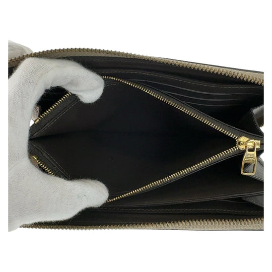 LOUIS VUITTON Long Wallet Purse M63104 leather Galle Beige Gold Metal Long Wallet Purse Taurillon Clemence Portefeuille comet Women Used Authentic