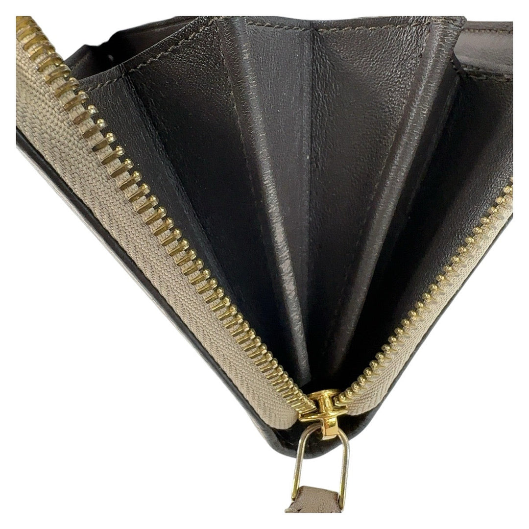 LOUIS VUITTON Long Wallet Purse M63104 leather Galle Beige Gold Metal Long Wallet Purse Taurillon Clemence Portefeuille comet Women Used Authentic