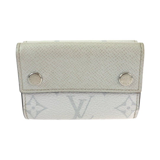 LOUIS VUITTON Tri-fold wallet M30899 PVC, Taiga Bron White SilverMetal Folding wallet Compact wallet Monogram Tiger Llama Discovery mens Used Authentic