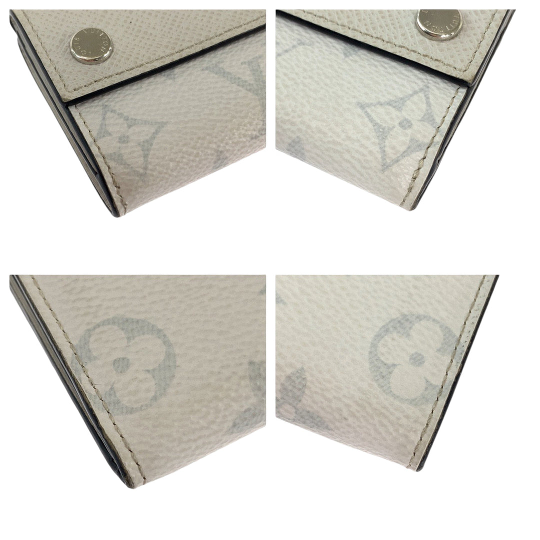 LOUIS VUITTON Tri-fold wallet M30899 PVC, Taiga Bron White SilverMetal Folding wallet Compact wallet Monogram Tiger Llama Discovery mens Used Authentic