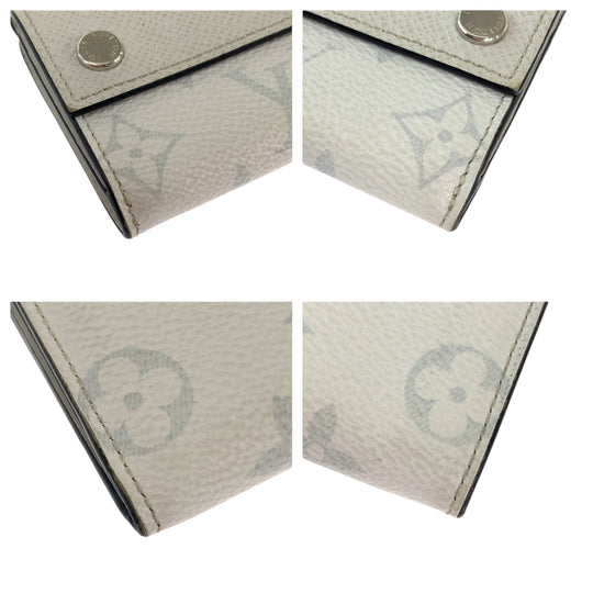 LOUIS VUITTON Tri-fold wallet M30899 PVC, Taiga Bron White SilverMetal Folding wallet Compact wallet Monogram Tiger Llama Discovery mens Used Authentic