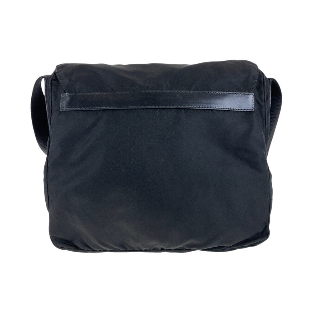 PRADA Shoulder Bag Nylon, Leather Black SilverMetal Crossbody Shoulder Bag Pochette Test Triangle With logo mens Used Authentic