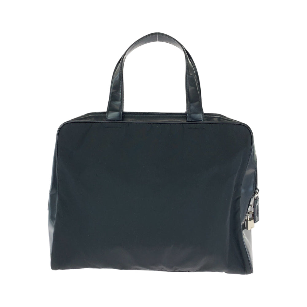 PRADA Handbag B7563 Nylon Black SilverMetal Handbag Test Triangle With logo Women Used Authentic