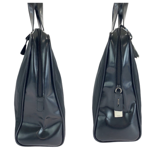 PRADA Handbag B7563 Nylon Black SilverMetal Handbag Test Triangle With logo Women Used Authentic