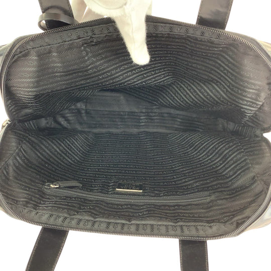 PRADA Handbag B7563 Nylon Black SilverMetal Handbag Test Triangle With logo Women Used Authentic