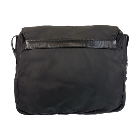 PRADA Shoulder Bag Nylon Black SilverMetal Crossbody Shoulder Bag Messenger Bag Test Triangle With logo mens Used Authentic