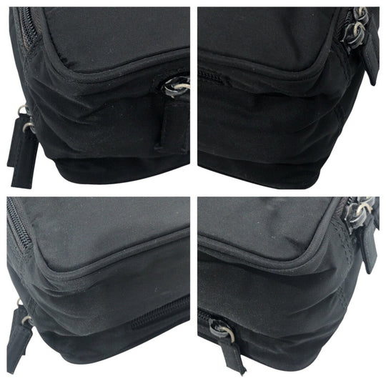 PRADA Shoulder Bag Nylon black Shoulder Bag Unisex Test Triangular logo mens Used Authentic