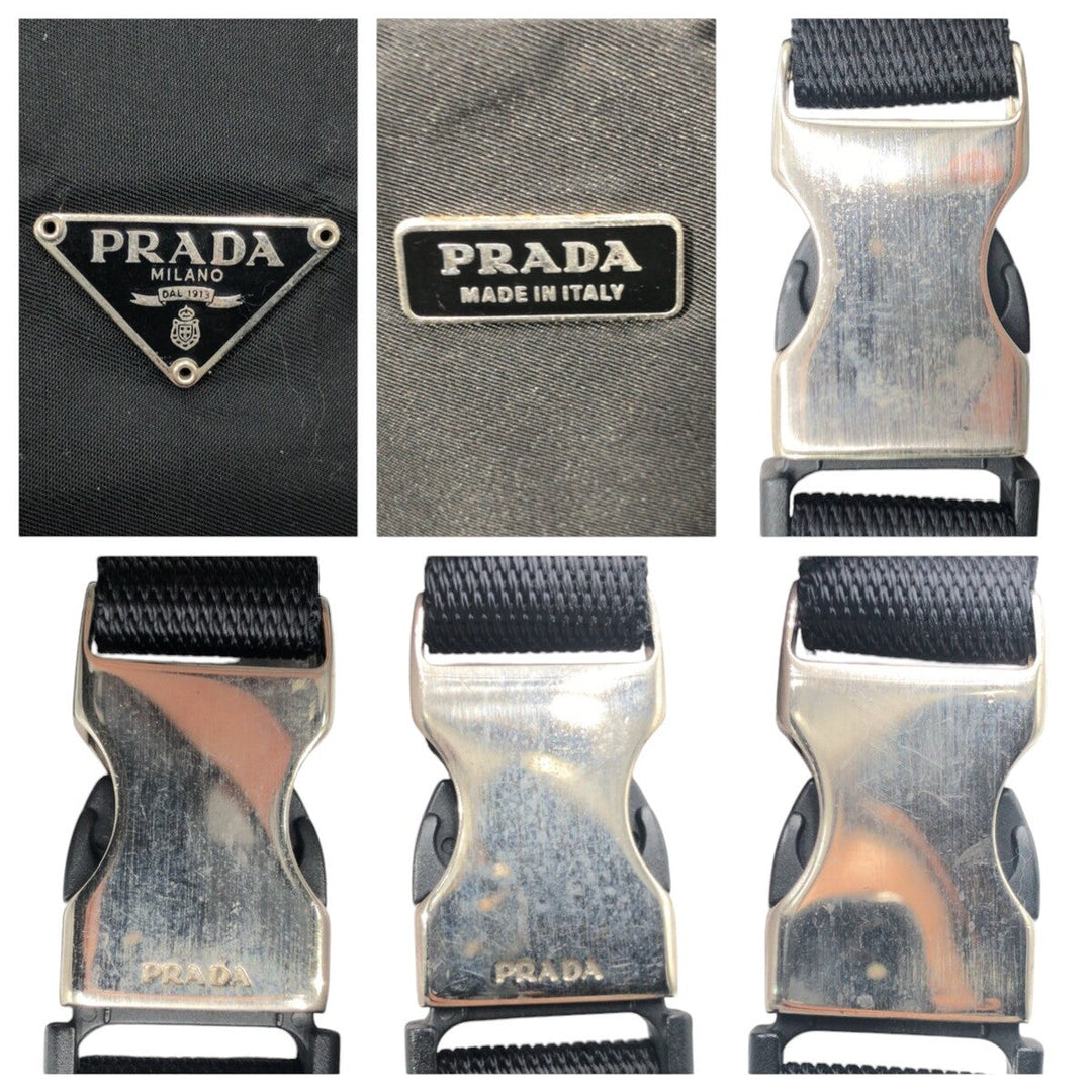 PRADA Shoulder Bag Nylon black Shoulder Bag Unisex Test Triangular logo mens Used Authentic