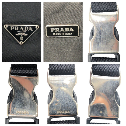 PRADA Shoulder Bag Nylon black Shoulder Bag Unisex Test Triangular logo mens Used Authentic