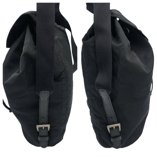 PRADA Backpack Nylon Black black Backpacks and daypacks for men and women Test Triangular logo Women Used Authentic