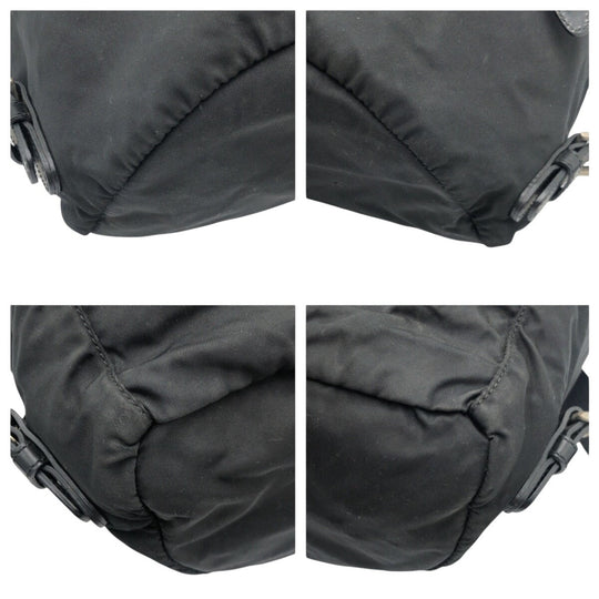 PRADA Backpack Nylon Black black Backpacks and daypacks for men and women Test Triangular logo Women Used Authentic