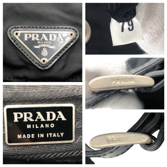 PRADA Backpack Nylon Black black Backpacks and daypacks for men and women Test Triangular logo Women Used Authentic