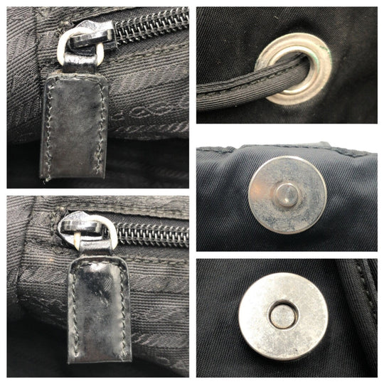 PRADA Backpack Nylon Black black Backpacks and daypacks for men and women Test Triangular logo Women Used Authentic