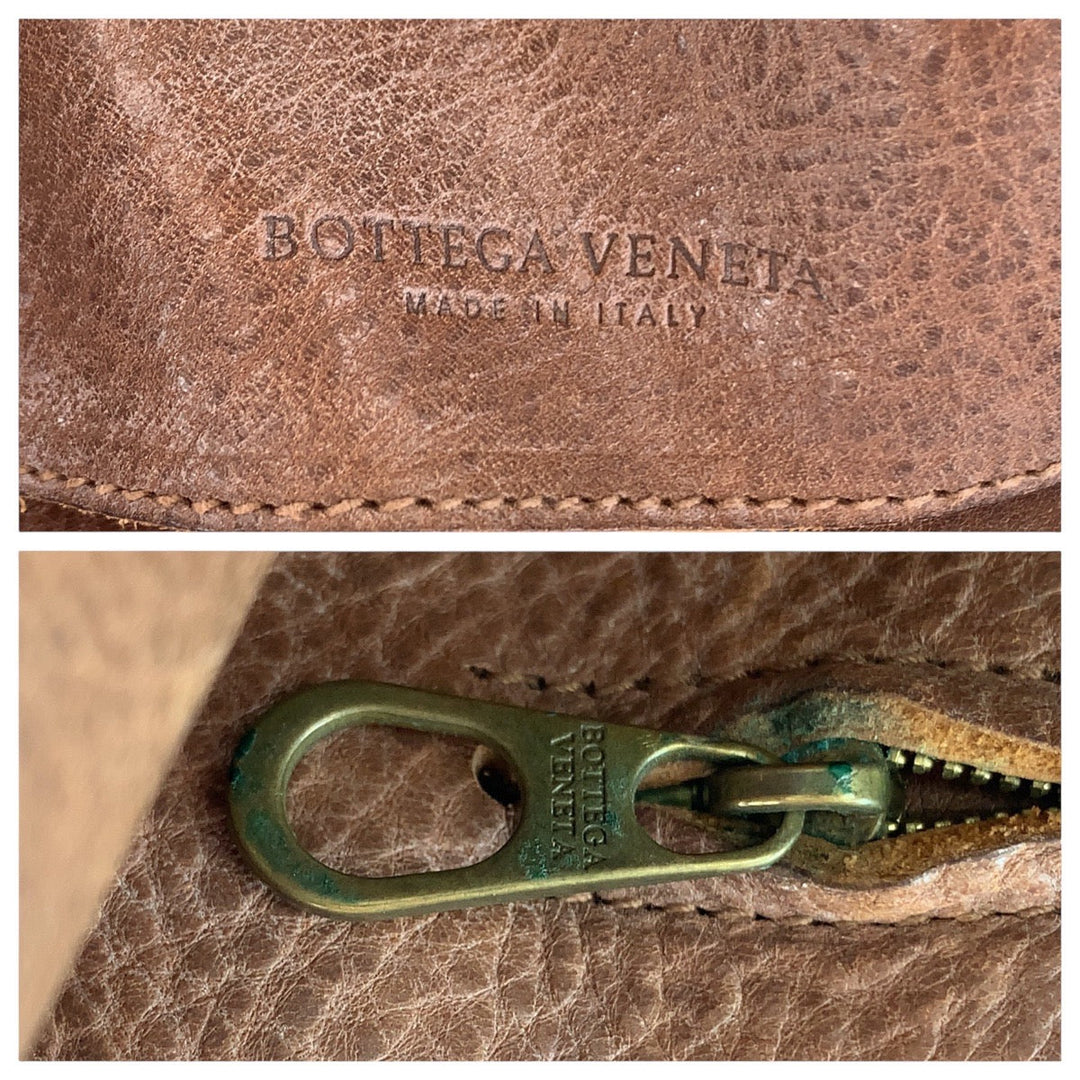 BOTTEGAVENETA Tote Bag leather Brown Gold Metal Tote Bag Shoulder Bag Unisex INTRECCIATO mens Used Authentic