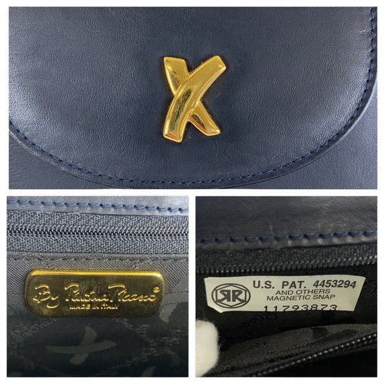 Paloma Picasso Shoulder Bag leather Navy