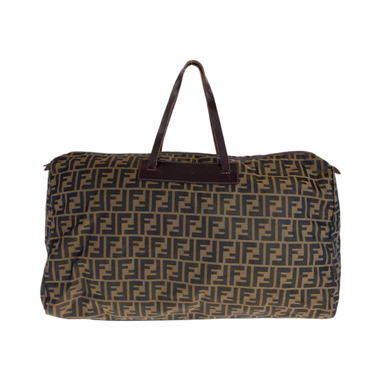 FENDI Tote Bag 15418 0 009 canvas Brown Silver Metal Tote Bag handbag Zucca Women Used Authentic