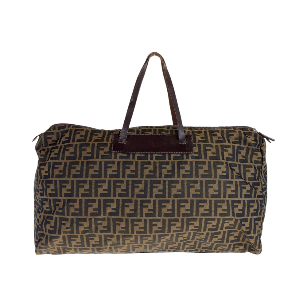 FENDI Tote Bag 15418 0 009 canvas Brown Silver Metal Tote Bag handbag Zucca Women Used Authentic