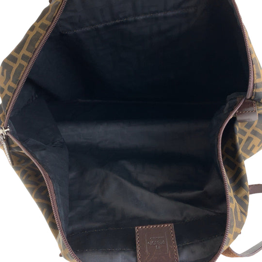 FENDI Tote Bag 15418 0 009 canvas Brown Silver Metal Tote Bag handbag Zucca Women Used Authentic