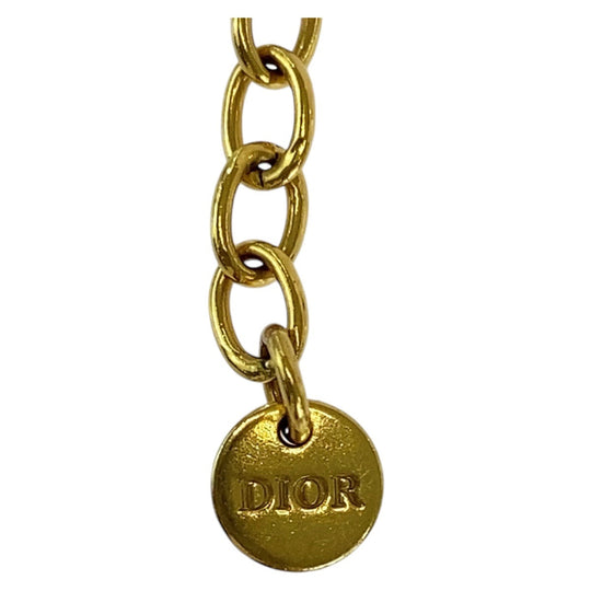 Dior bracelet Metal, Faux Pearl gold bracelet CD logo Women Used Authentic
