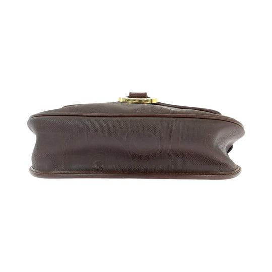 Dior Shoulder Bag PVC Brown Gold Metal Shoulder Bag pochette Trotter Women Used Authentic