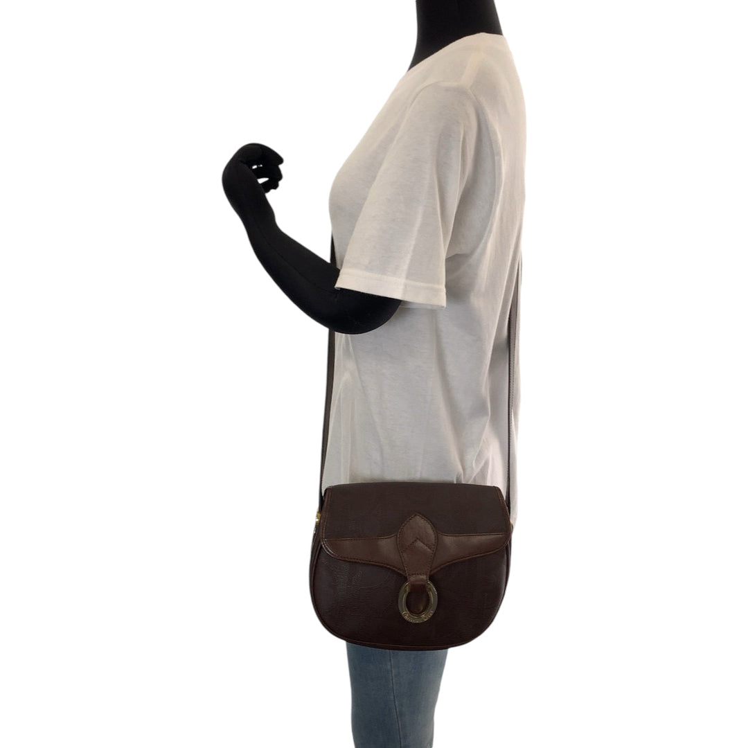 Dior Shoulder Bag PVC Brown Gold Metal Shoulder Bag pochette Trotter Women Used Authentic