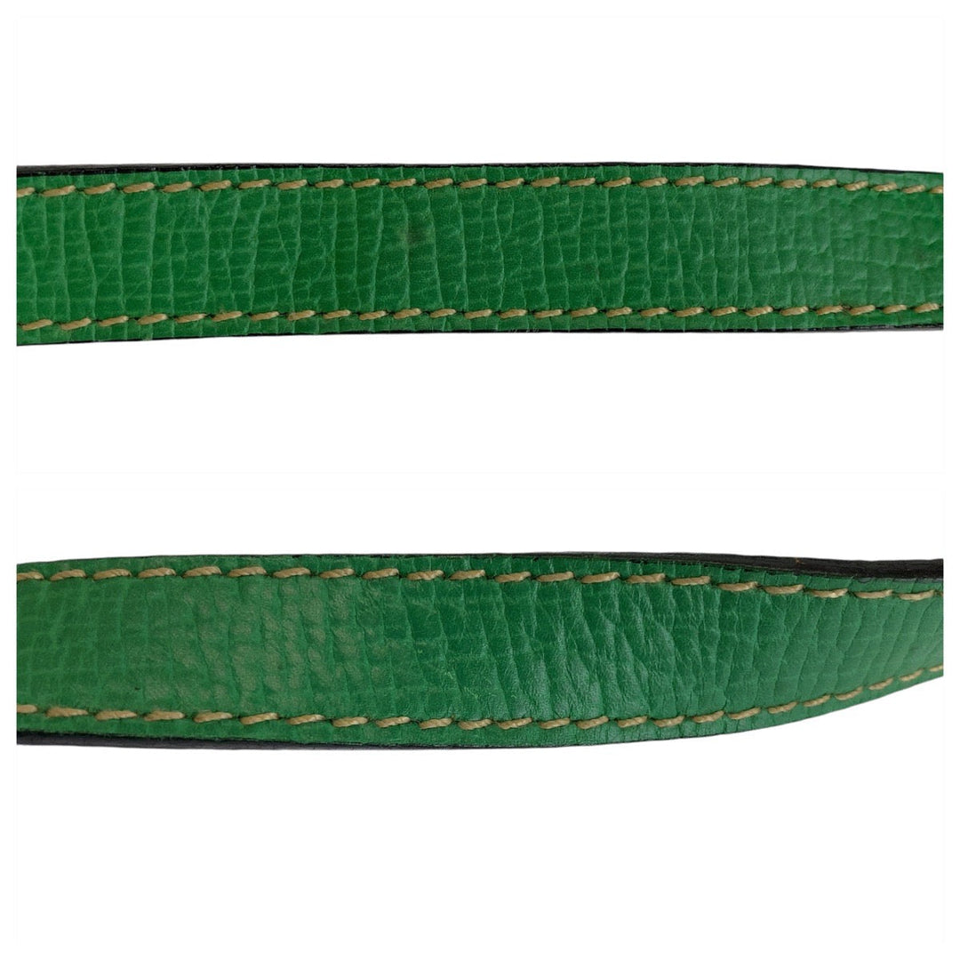LOEWE Shoulder Bag leather Green GoldMetal Crossbody Shoulder Bag Pochette Women Used Authentic