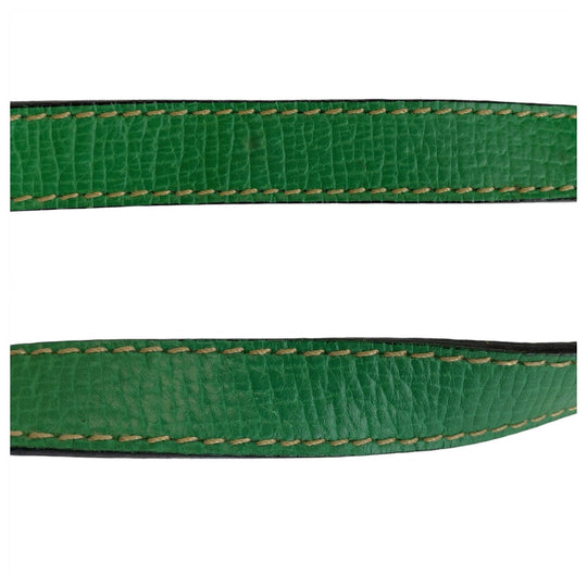 LOEWE Shoulder Bag leather Green GoldMetal Crossbody Shoulder Bag Pochette Women Used Authentic