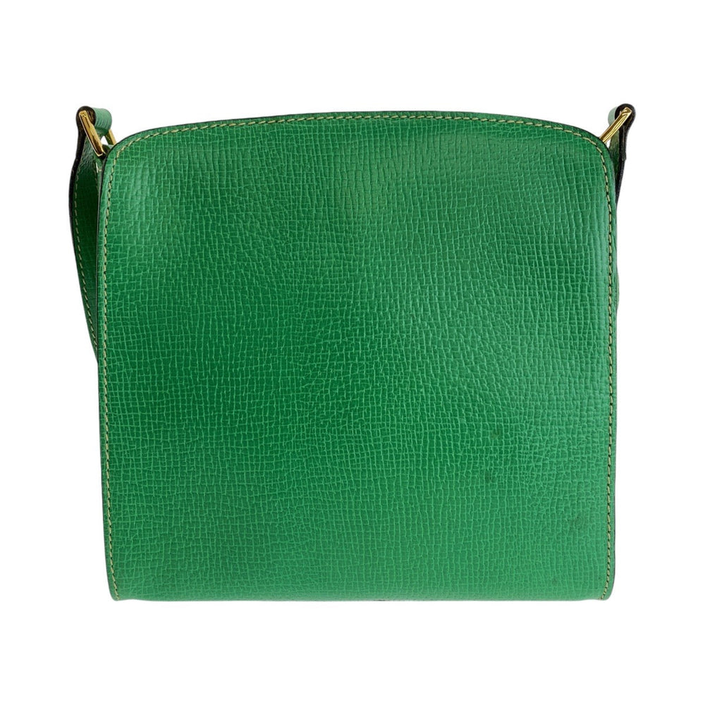 LOEWE Shoulder Bag leather Green GoldMetal Crossbody Shoulder Bag Pochette Women Used Authentic