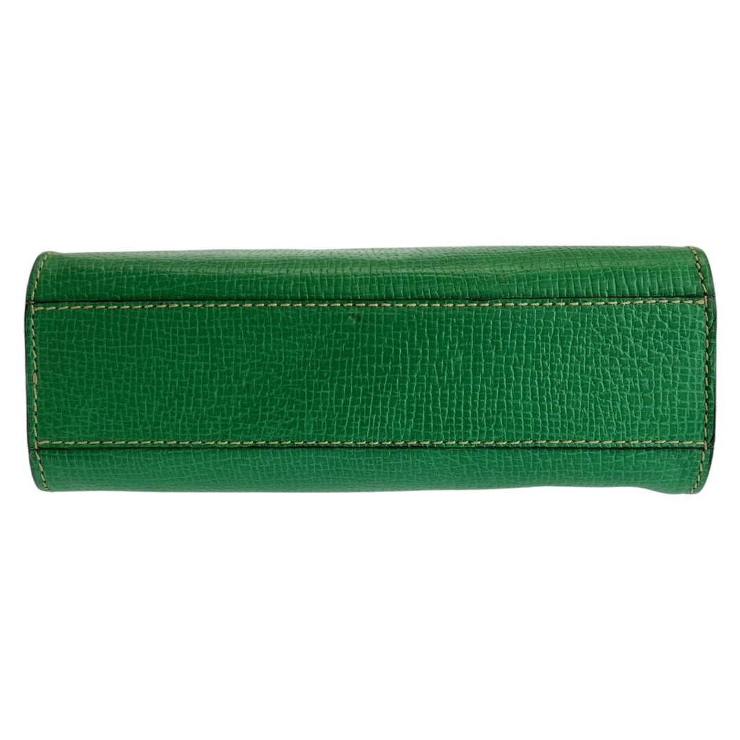 LOEWE Shoulder Bag leather Green GoldMetal Crossbody Shoulder Bag Pochette Women Used Authentic