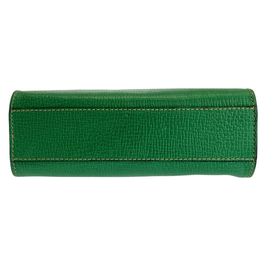 LOEWE Shoulder Bag leather Green GoldMetal Crossbody Shoulder Bag Pochette Women Used Authentic