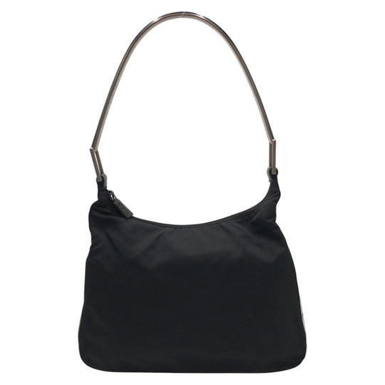 PRADA Shoulder Bag Nylon, Leather Black black Hobo Shoulder Bag Test Embossing Women Used Authentic