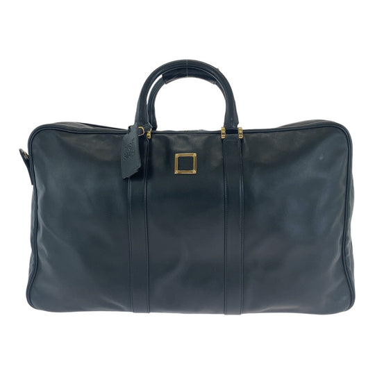 LOEWE Boston Duffel bag leather Black GoldMetal Boston Duffel bag Handbag Unisex anagram mens Used Authentic