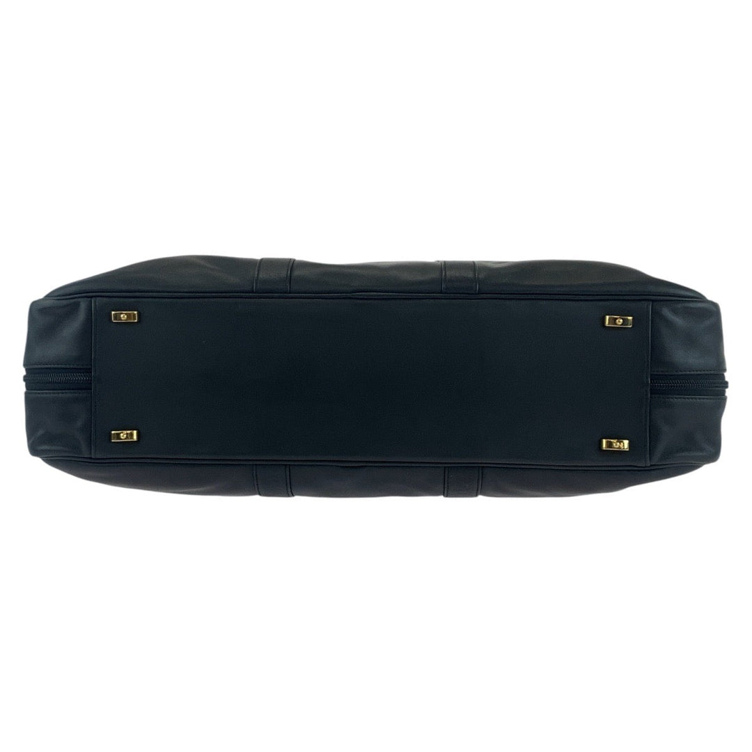 LOEWE Boston Duffel bag leather Black GoldMetal Boston Duffel bag Handbag Unisex anagram mens Used Authentic