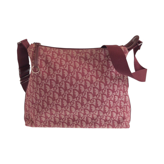 Dior Shoulder Bag O1RU0044 canvas Red Silver Metal Shoulder Bag Messenger bag Trotter Women Used Authentic